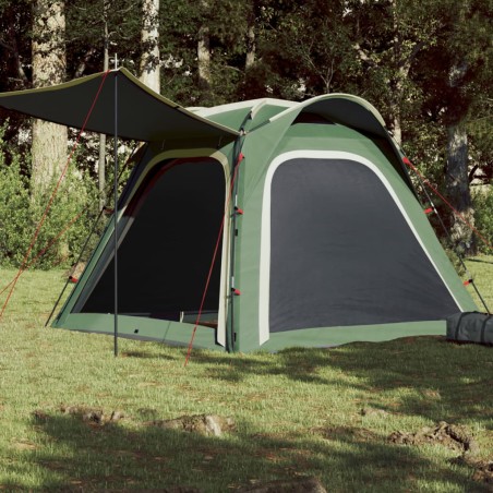 vidaXL Tienda de campaña 4 personas tafetán 185T verde 240x221x160 cm
