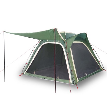 vidaXL Tienda de campaña 4 personas tafetán 185T verde 240x221x160 cm
