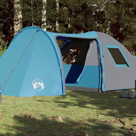 vidaXL Tienda de campaña 6 personas tafetán 185T azul 466x342x200 cm