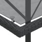 vidaXL Mesita y sillas con cojines 3 piezas ratán sintético negro