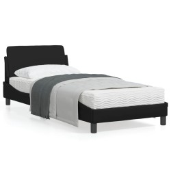 vidaXL Estructura de cama con cabecero cuero sintético negro 90x200 cm