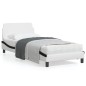 vidaXL Estructura de cama con cabecero cuero sintético blanco y negro vidaXL Estructura de cama con cabecero cuero sintético blanco y negro