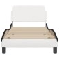 vidaXL Estructura de cama con cabecero cuero sintético blanco y negro vidaXL Estructura de cama con cabecero cuero sintético blanco y negro
