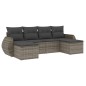 vidaXL Set de muebles de jardín 6 pzas y cojines ratán sintético gris vidaXL Set de muebles de jardín 6 pzas y cojines ratán sintético gris