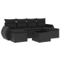 vidaXL Set de comedor de jardín 7 pzas y cojines ratán sintético negro vidaXL Set de comedor de jardín 7 pzas y cojines ratán sintético negro