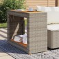 vidaXL Mesa auxiliar jardín tapa madera ratán PE gris 100x40x75 cm vidaXL Mesa auxiliar jardín tapa madera ratán PE gris 100x40x75 cm