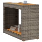 vidaXL Mesa auxiliar jardín tapa madera ratán PE gris 100x40x75 cm vidaXL Mesa auxiliar jardín tapa madera ratán PE gris 100x40x75 cm