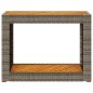 vidaXL Mesa auxiliar jardín tapa madera ratán PE gris 100x40x75 cm vidaXL Mesa auxiliar jardín tapa madera ratán PE gris 100x40x75 cm