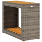 vidaXL Mesa auxiliar jardín tapa madera ratán PE gris 100x40x75 cm vidaXL Mesa auxiliar jardín tapa madera ratán PE gris 100x40x75 cm