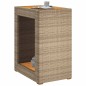 vidaXL Mesa auxiliar jardín tapa madera ratán PE beige 60x40x75 cm vidaXL Mesa auxiliar jardín tapa madera ratán PE beige 60x40x75 cm