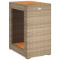 vidaXL Mesa auxiliar jardín tapa madera ratán PE beige 60x40x75 cm vidaXL Mesa auxiliar jardín tapa madera ratán PE beige 60x40x75 cm