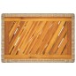 vidaXL Mesa auxiliar jardín tapa madera ratán PE beige 60x40x75 cm vidaXL Mesa auxiliar jardín tapa madera ratán PE beige 60x40x75 cm
