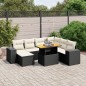 vidaXL Set de sofás de jardín 8 piezas y cojines ratán sintético negro vidaXL Set de sofás de jardín 8 piezas y cojines ratán sintético negro