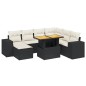 vidaXL Set de sofás de jardín 8 piezas y cojines ratán sintético negro vidaXL Set de sofás de jardín 8 piezas y cojines ratán sintético negro