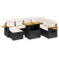 vidaXL Set de sofás de jardín 8 piezas y cojines ratán sintético negro vidaXL Set de sofás de jardín 8 piezas y cojines ratán sintético negro