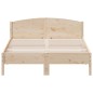 vidaXL Estructura de cama con cabecero madera de pino blanco 150x200cm vidaXL Estructura de cama con cabecero madera de pino blanco 150x200cm