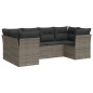 vidaXL Set de muebles de jardín 6 pzas y cojines ratán sintético gris vidaXL Set de muebles de jardín 6 pzas y cojines ratán sintético gris
