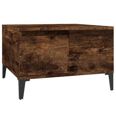vidaXL Mesa de centro madera contrachapada roble ahumado 55x55x36,5 cm