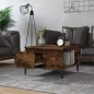 vidaXL Mesa de centro madera contrachapada roble ahumado 55x55x36,5 cm