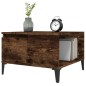 vidaXL Mesa de centro madera contrachapada roble ahumado 55x55x36,5 cm
