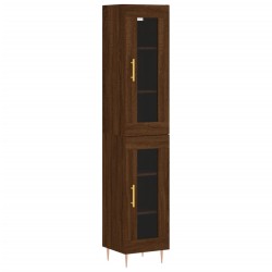 vidaXL Aparador alto madera contrachapada roble marrón 34,5x34x180 cm