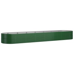 vidaXL Jardinera arriate acero recubrimiento polvo verde 584x140x68 cm