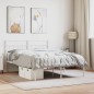 vidaXL Estructura de cama de metal con cabecero blanca 150x200 cm