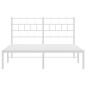 vidaXL Estructura de cama de metal con cabecero blanca 150x200 cm