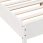 vidaXL Estructura de cama con cabecero madera pino blanco 160x200 cm vidaXL Estructura de cama con cabecero madera pino blanco 160x200 cm