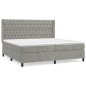 vidaXL Cama box spring con colchón terciopelo gris claro 200x200 cm