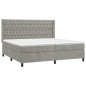 vidaXL Cama box spring con colchón terciopelo gris claro 200x200 cm