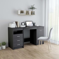 vidaXL Escritorio de madera de ingeniería gris 140x50x76 cm