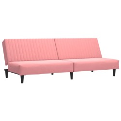 vidaXL Sofá cama de 2 plazas terciopelo rosa