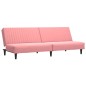 vidaXL Sofá cama de 2 plazas terciopelo rosa vidaXL Sofá cama de 2 plazas terciopelo rosa