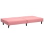 vidaXL Sofá cama de 2 plazas terciopelo rosa vidaXL Sofá cama de 2 plazas terciopelo rosa