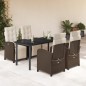 vidaXL Set comedor de jardín 5 piezas y cojines ratán sintético marrón vidaXL Set comedor de jardín 5 piezas y cojines ratán sintético marrón