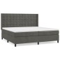 vidaXL Cama box spring con colchón terciopelo gris oscuro 200x200 cm vidaXL Cama box spring con colchón terciopelo gris oscuro 200x200 cm