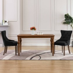 vidaXL Sillas de comedor 2 unidades de tela negras 