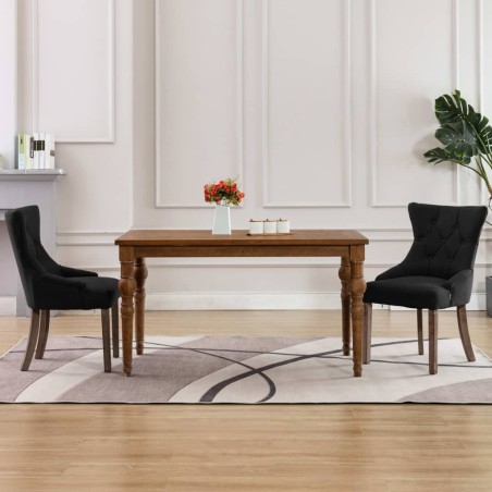 vidaXL Sillas de comedor 2 unidades de tela negras 