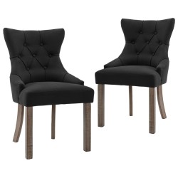 vidaXL Sillas de comedor 2 unidades de tela negras 