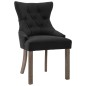 vidaXL Sillas de comedor 2 unidades de tela negras 