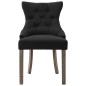 vidaXL Sillas de comedor 2 unidades de tela negras 