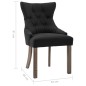 vidaXL Sillas de comedor 2 unidades de tela negras 