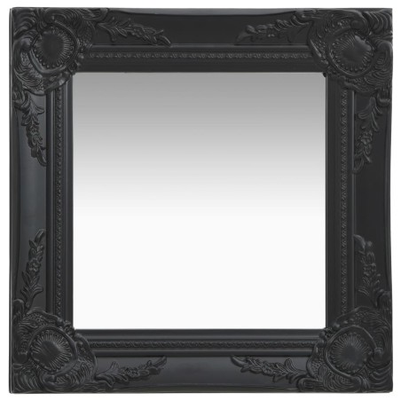 vidaXL Espejo de pared estilo barroco negro 40x40 cm 