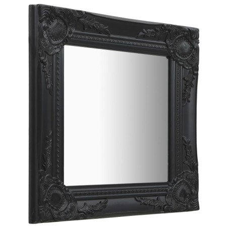 vidaXL Espejo de pared estilo barroco negro 40x40 cm 