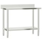 vidaXL Mesa de trabajo para cocina con estante acero inox 110x55x150cm vidaXL Mesa de trabajo para cocina con estante acero inox 110x55x150cm