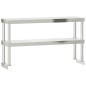 vidaXL Mesa de trabajo para cocina con estante acero inox 110x55x150cm vidaXL Mesa de trabajo para cocina con estante acero inox 110x55x150cm