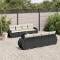 vidaXL Set de sofás de jardín 8 piezas y cojines ratán sintético negro vidaXL Set de sofás de jardín 8 piezas y cojines ratán sintético negro
