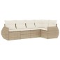 vidaXL Juego de sofás jardín con cojines 5 pzas ratán sintético beige vidaXL Juego de sofás jardín con cojines 5 pzas ratán sintético beige
