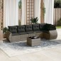 vidaXL Set de sofás de jardín 7 piezas con cojines ratán PE gris vidaXL Set de sofás de jardín 7 piezas con cojines ratán PE gris